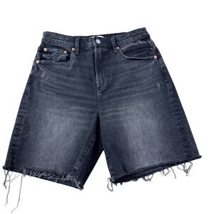pistola Washed Black Frayed Jean Shorts